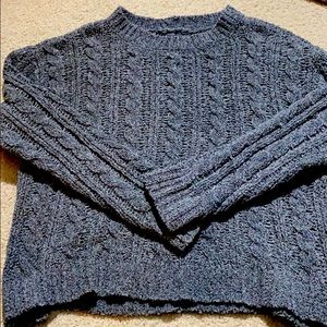 Dark gray cable knit sweater